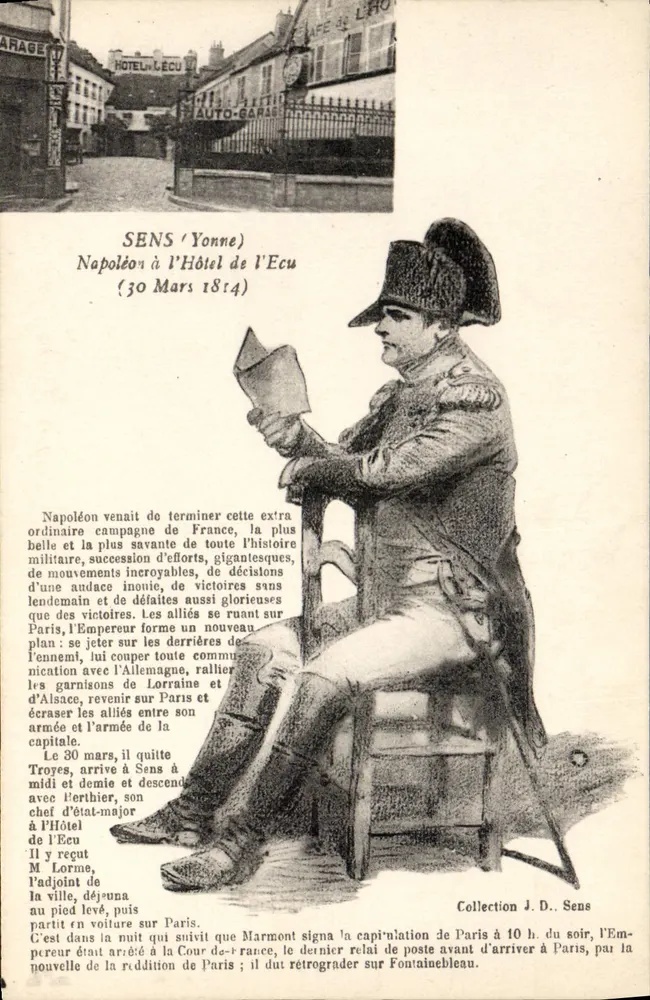 Napoleon am Hôtel de l'Ecu — Sens (Yonne) — Sammlung J.D. Sens - Vorderseite