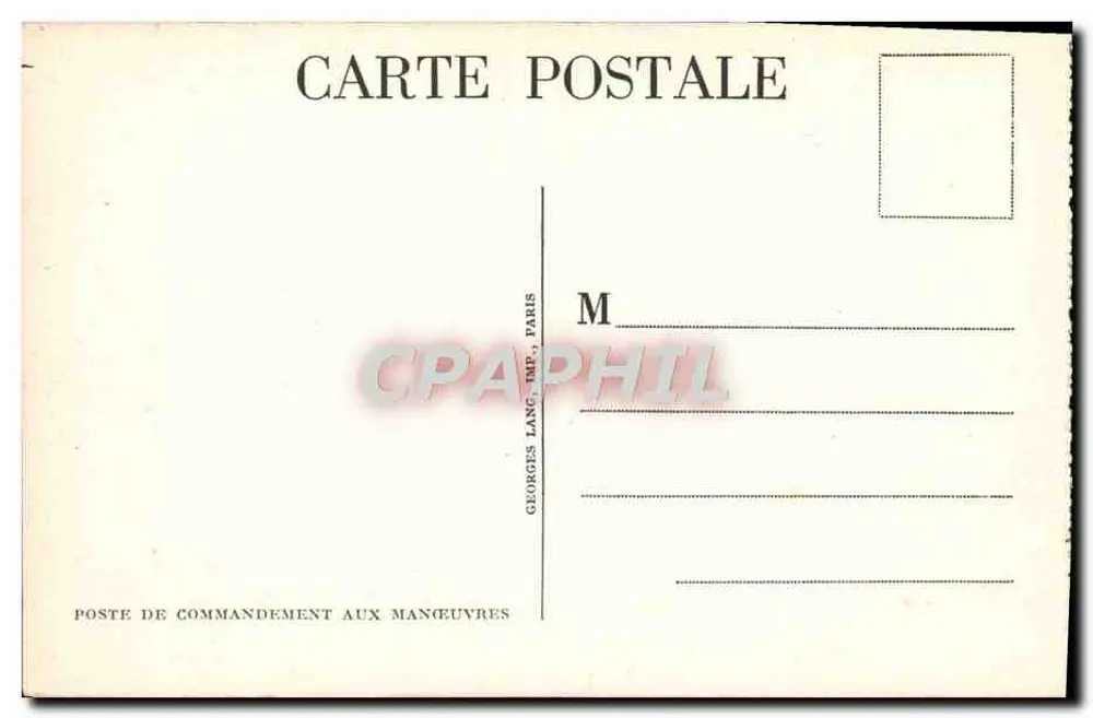 Militärische Manöver — Kommandostelle für Manöver — Georges Lang, Paris - Rückseite
