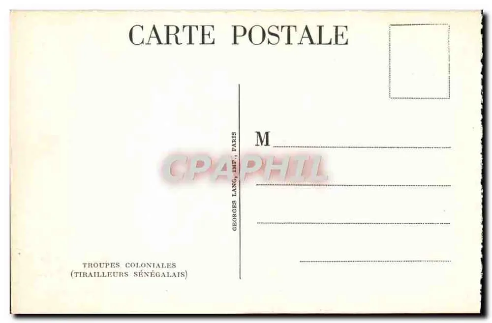 Südfranzösische Schützen — Kolonialtruppen — Georges Lang, Paris - Rückseite