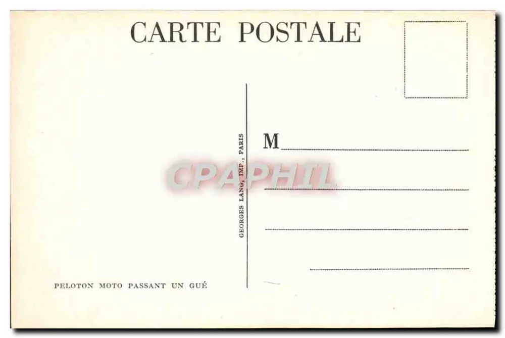 Motorradkolonne, die einen Bach überquert — Georges Lang, Paris - Rückseite