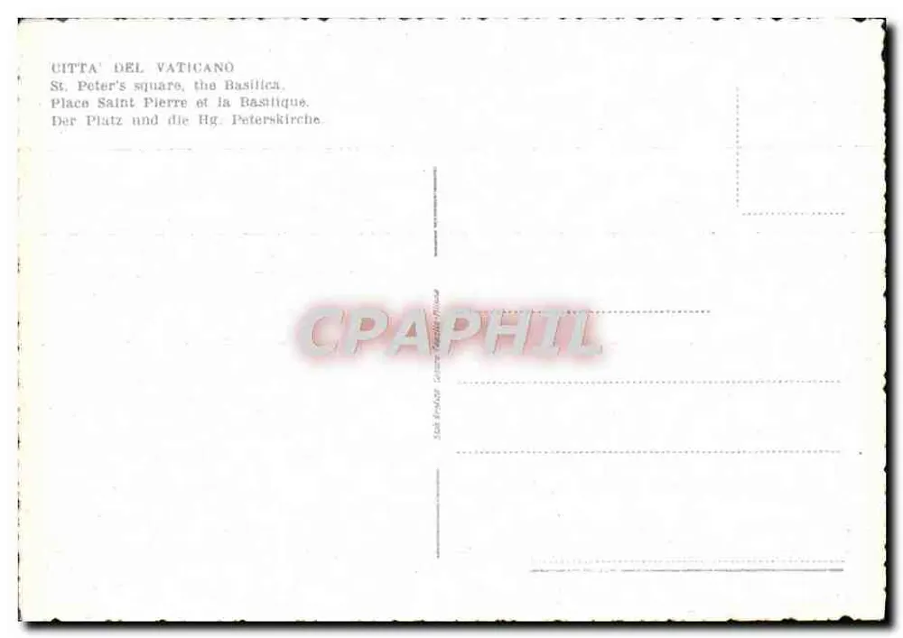 Vatikanstadt - Piazza S. Pietro — Luftaufnahme — unbekannter Verlag, Seriennummer nicht sichtbar - Rückseite