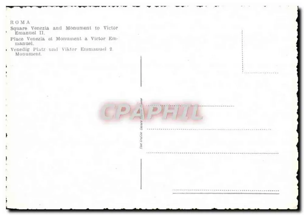 Roma — Piazza Venetia e Monumento a Vittorio Emanuele II — editor não visível - Verso