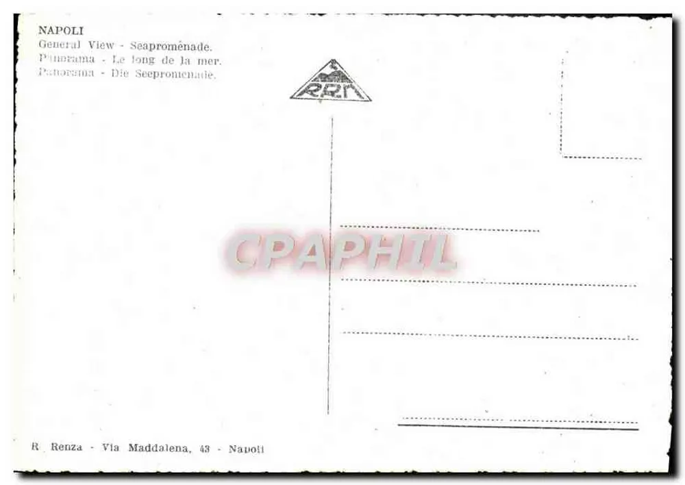 Nápoles - Panorama Lungomare — editor RRN, número de série não visível - Verso