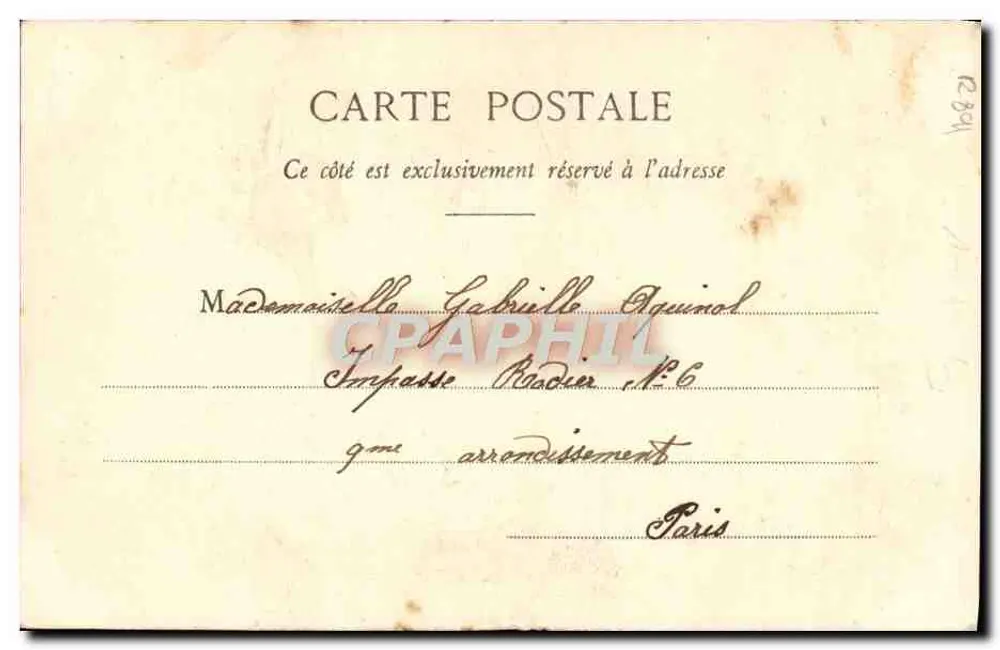 Pierrot Vater der Familie — Komödien-Szene — Fotograf A. Renjard & Cie, Nuitry - Rückseite