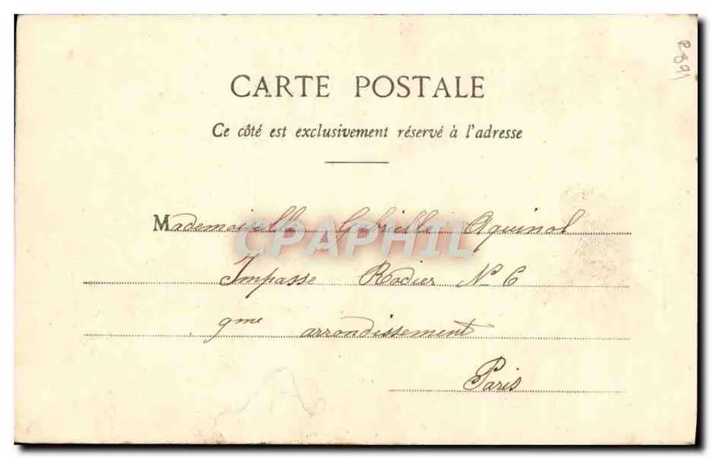 Pierrot, Vater der Familie — Theater-Szene — Phototype A. Bergeret et Cie, Nancy - Rückseite