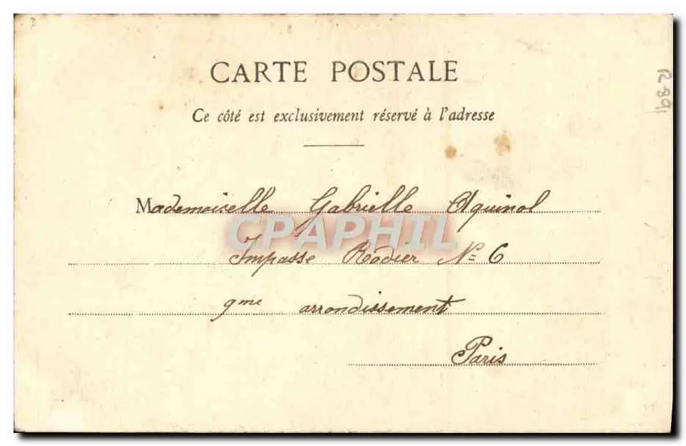 Pierrot Vater der Familie — Sur ma douce mandolinette, j'ai composé une mignonne chansonnette pour ta beauté — Photographie A. Breguet et Cie, Paris - Rückseite