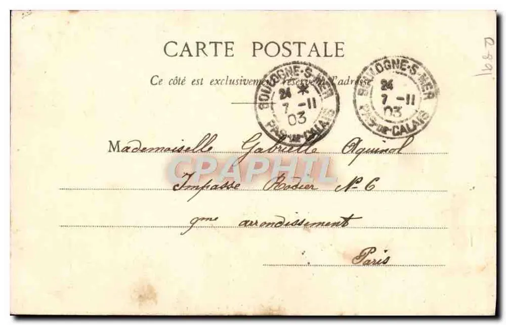 Pierrot Vater der Familie — nächtlicher Sternenhimmel — Phototypie A. Berberet et Cie, Nancy - Rückseite