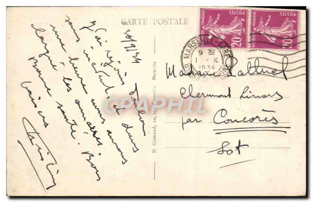 Antike Ansichtskarte Dampfschiff Gouverneur Général JONNART — Cie Transatlantique — unbekannter Verlag - Rückseite