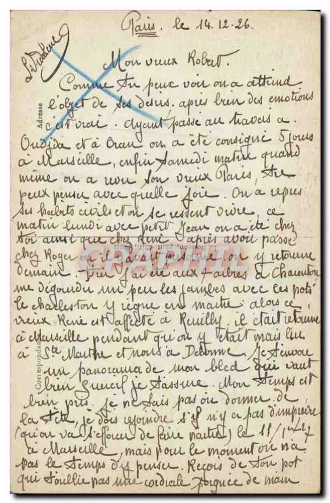 Paris (12.) - Panorama der Place de la Nation und Säulen des Thrones — Verlag J.H., Nr. 1212 - Rückseite