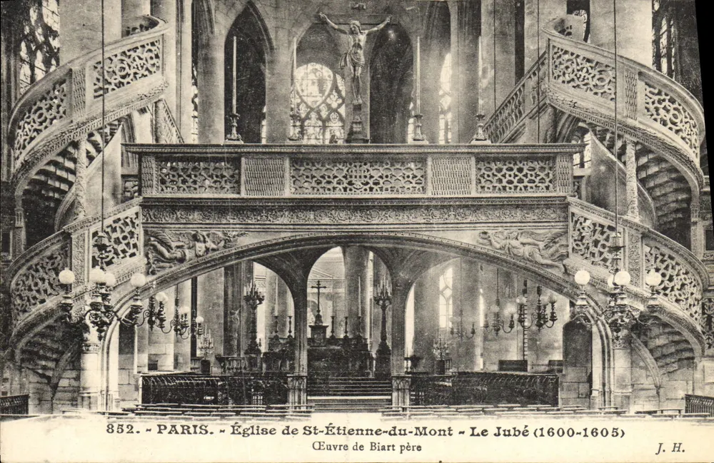 Paris - Kirche St-Étienne-du-Mont - Der Chorvorhang (1600-1605) - Werk von Biart père - Vorderseite