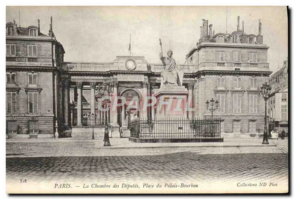PARIS — Die Kammer der Abgeordneten, Place du Palais-Bourbon — Collections ND Phot, n° 316 - Vorderseite