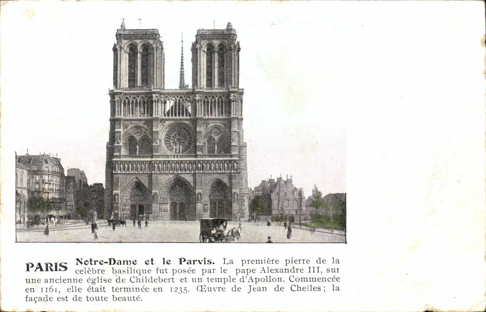 Paris, Notre-Dame e o Parvis — editor desconhecido, número de série não visível - Frente