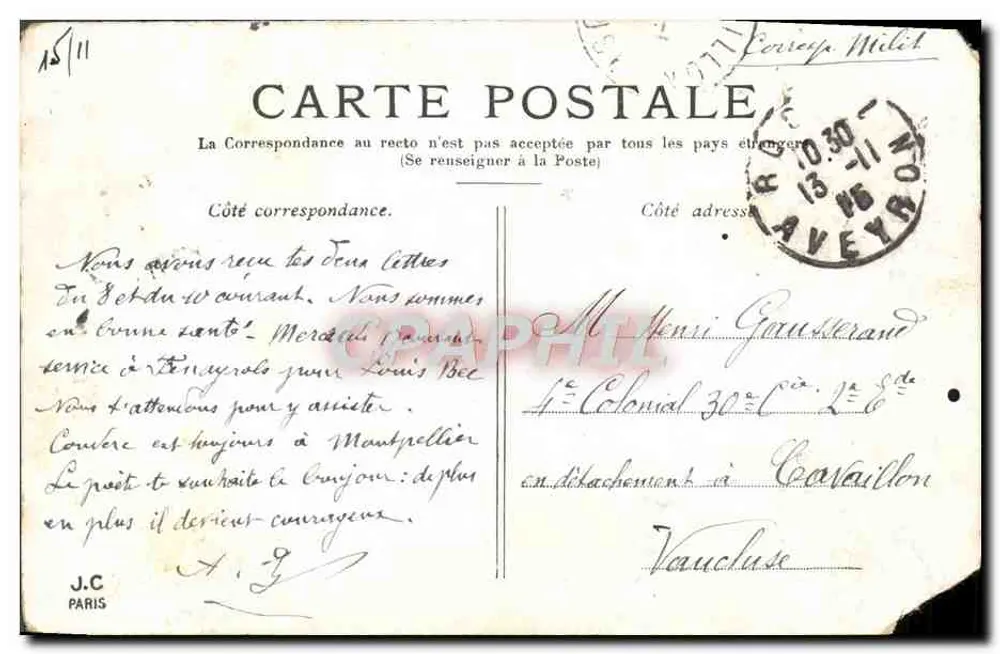 Paris — La Colonne Vendôme — éditeur J.C. PARIS - Verso