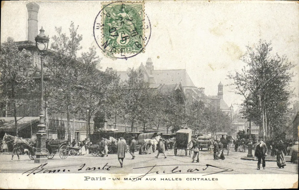 Paris — Un matin aux Halles centrales — Éditeur : J. Lécard - Recto