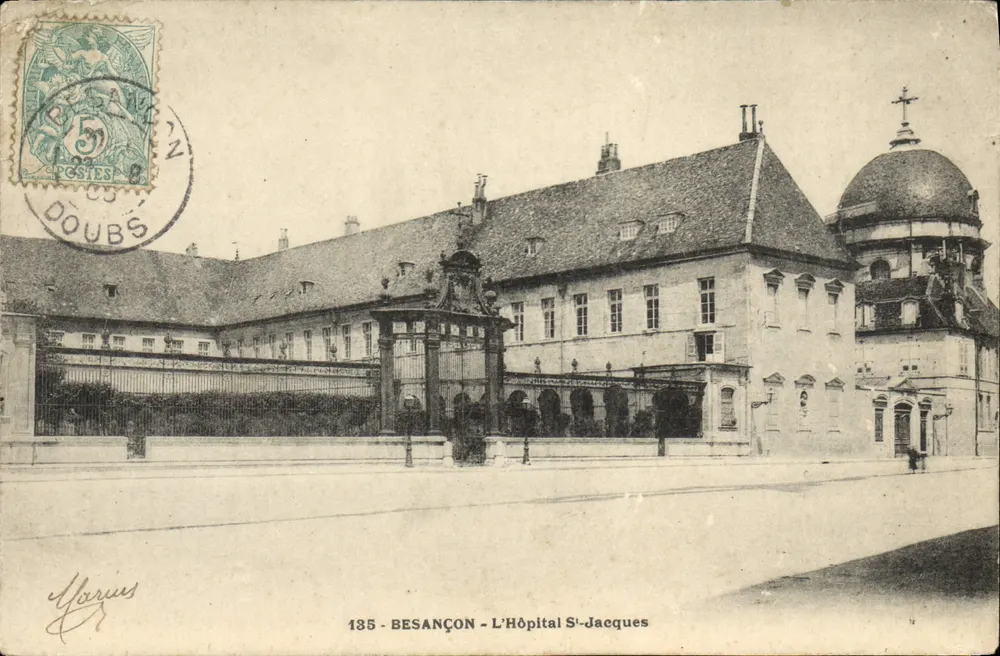 Besançon - L'Hôpital Saint-Jacques — éditeur Yvarius, n° 135 - Frente