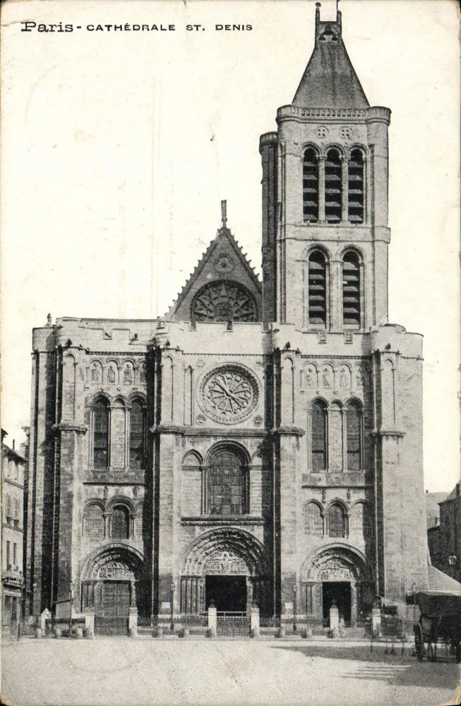 Paris - Catedral de Saint-Denis — vista da fachada — editor não identificado - Frente