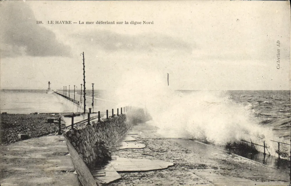 Le Havre — Das Meer, das auf dem Norddamm bricht — Sammlung AD - Vorderseite
