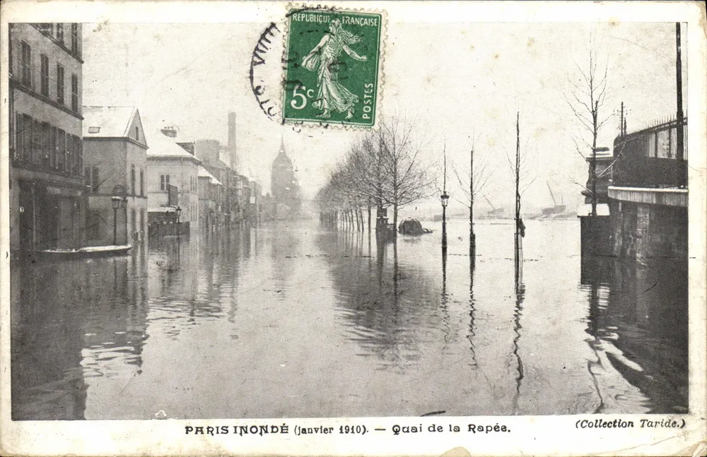 Paris inondé — Quai de la Rapée — Collection Taride. - Frente