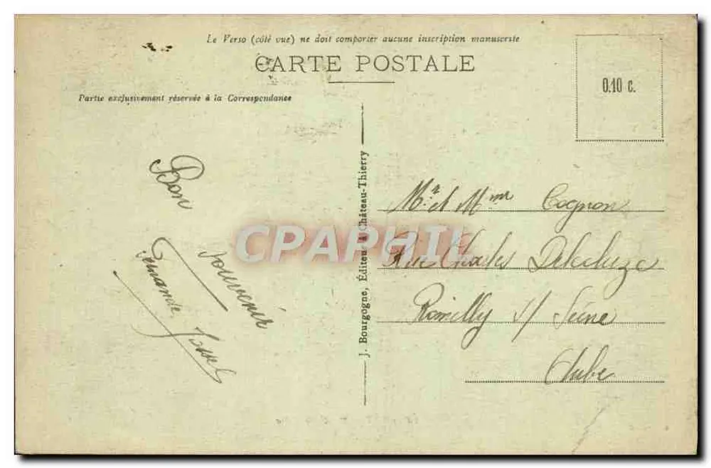 ÉPERNAY - Hôtel de Ville — figura przed budynkiem, wydawca J.B. - Rewers