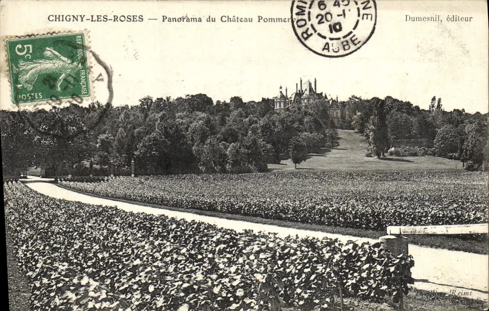 Chigny-les-Roses — Panorama des Schlosses Pommery — Verlag Dumesnil - Vorderseite