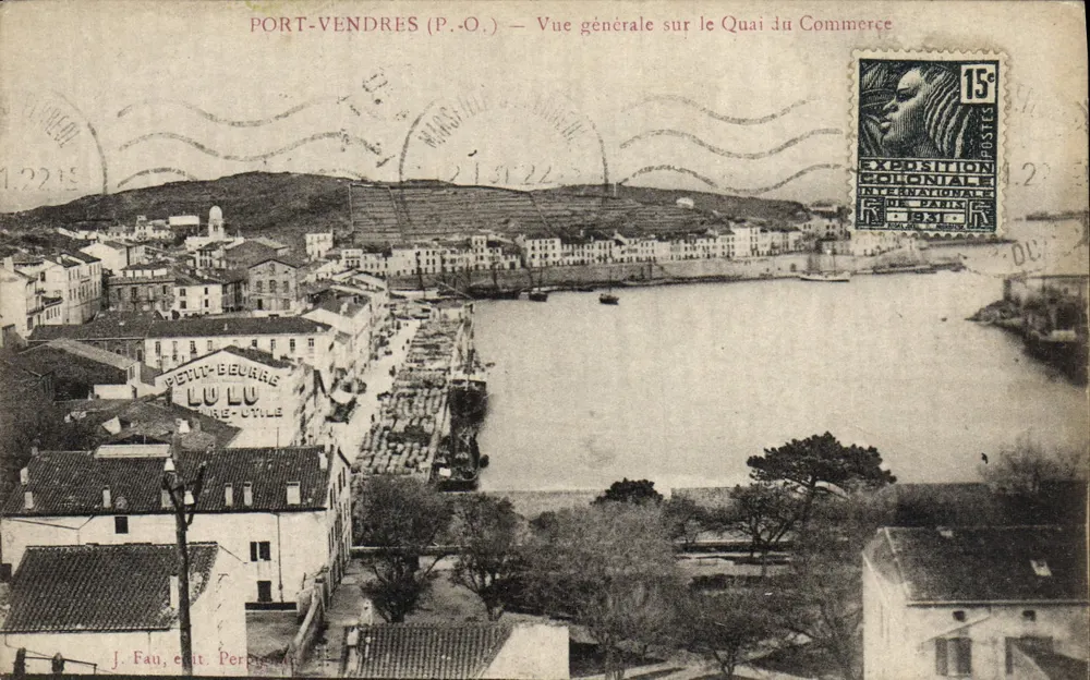 Port-Vendres (P.-O.) — Allgemeiner Blick auf den Quai du Commerce — J. Fau, Verlag Perpignan - Vorderseite