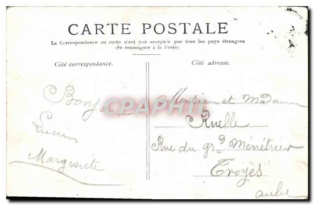 PARIS — O Trocadéro — Editor desconhecido, n° de série não visível - Verso