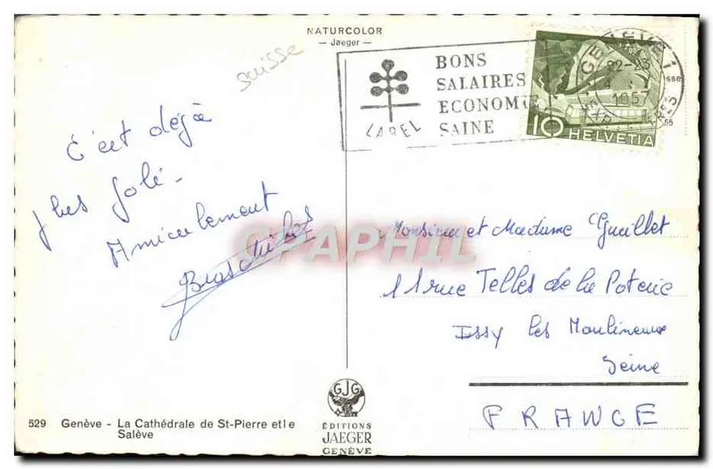 Genf - Die Kathedrale von St-Pierre und der Salève — Éditions Jaeger - Rückseite
