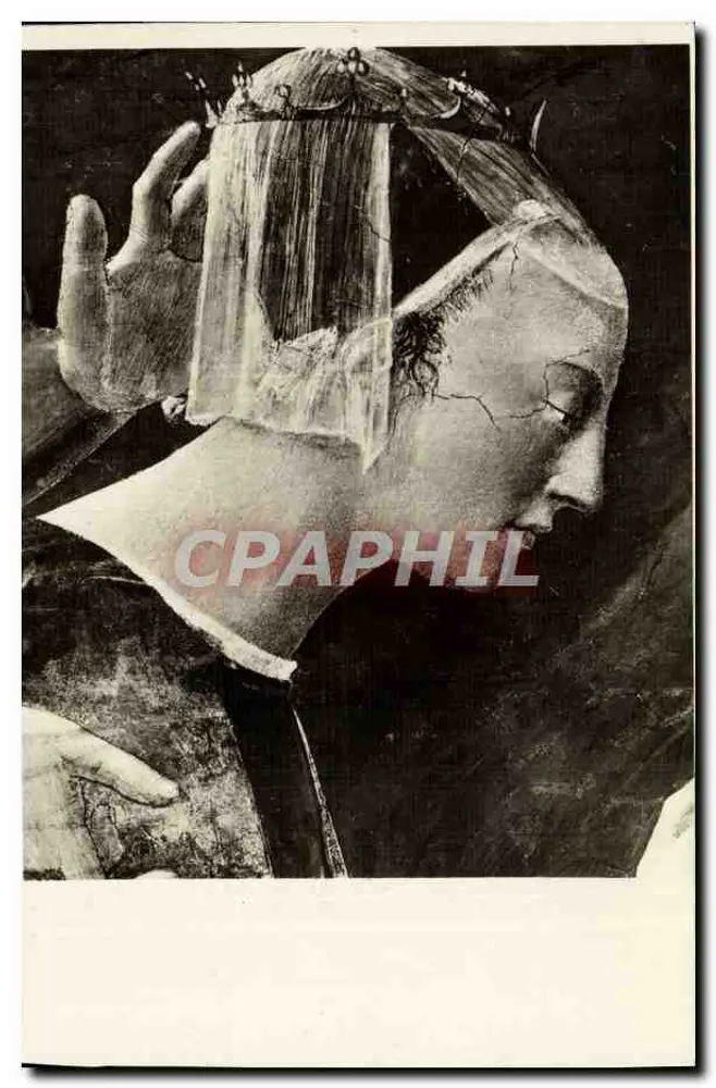 Königin von Saba — Anbetung des Holzes der Kreuzes — Nachbildung der Fresko von Piero della Francesca — Verleger: F.lli Alinari, Florenz - Vorderseite