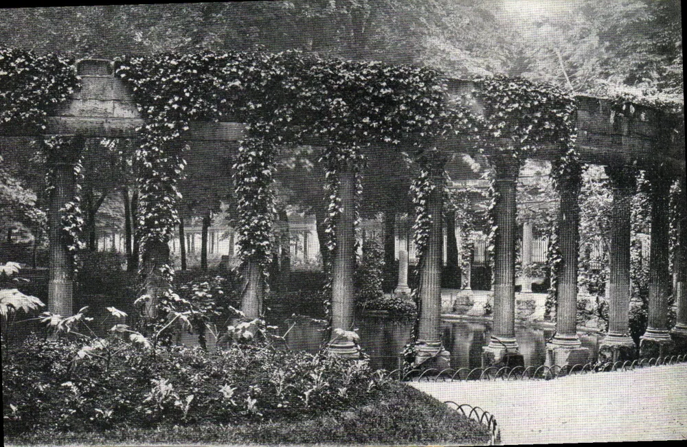 Pergola coberta de vide — Jardim — Carte postale Bilhete postal antigo - Frente