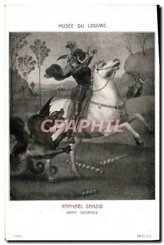 São Jorge — pintura de Raphaël Sanzio — Museu do Louvre (B.C.C.) - Frente