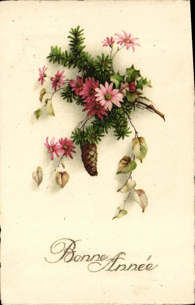 Blumen- und Zweigbouquet — Frohe Weihnachten — 7273 - Vorderseite