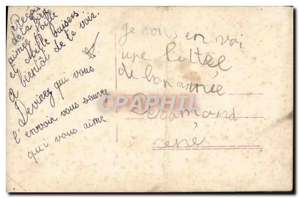 Pansées — bouquet de fleurs aux pétales blancs et pourpres — éditeur C.A.H.B. n°299 - Verso