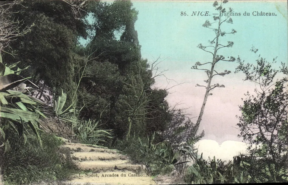 Nice — Jardins do Castelo — L. Nodet, Arcadas do Casino - Frente