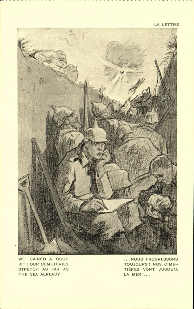 Soldaten in Schützengraben — Kriegsszene — Der Brief - Vorderseite