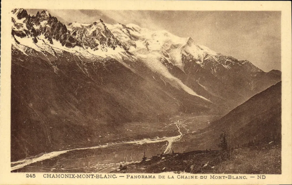 Chamonix-Mont-Blanc — Panorama der Mont-Blanc-Kette — ND - Vorderseite