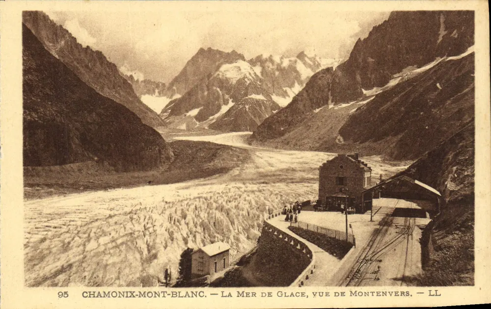 Chamonix-Mont-Blanc — Ansicht des Glaciers Mer de Glace von Montenvers — LL - Vorderseite
