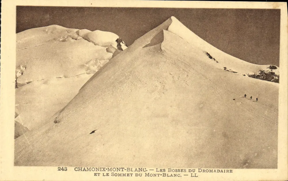 Chamonix-Mont-Blanc — Die Dromedarhöcker und der Gipfel des Mont-Blanc — LL - Vorderseite