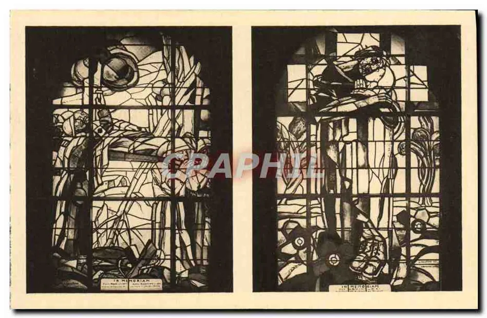 Zwei Glasfenster der katholischen Kapelle — Ossuaire de Douaumont — Verlag: Héliogravure Imprimerie de Nancy - Vorderseite