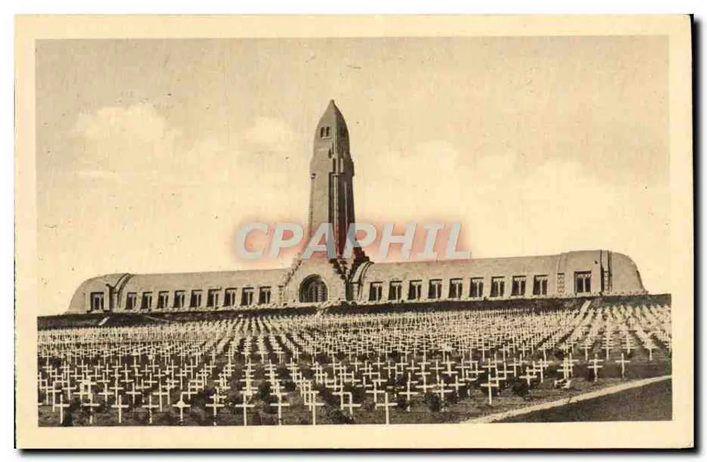 Ossuarium von Douaumont — Allgemeiner Blick — Heliogravur des Ossuarium-Komitees von Nancy - Vorderseite