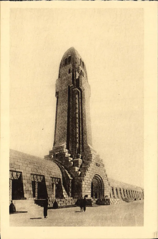 Ossuar und Leuchtturm von Douaumont — Léon Azéma, Max Edrei und Jacques Hardy, Architekten — Helioengravur von Imprimeries Réunies - Vorderseite
