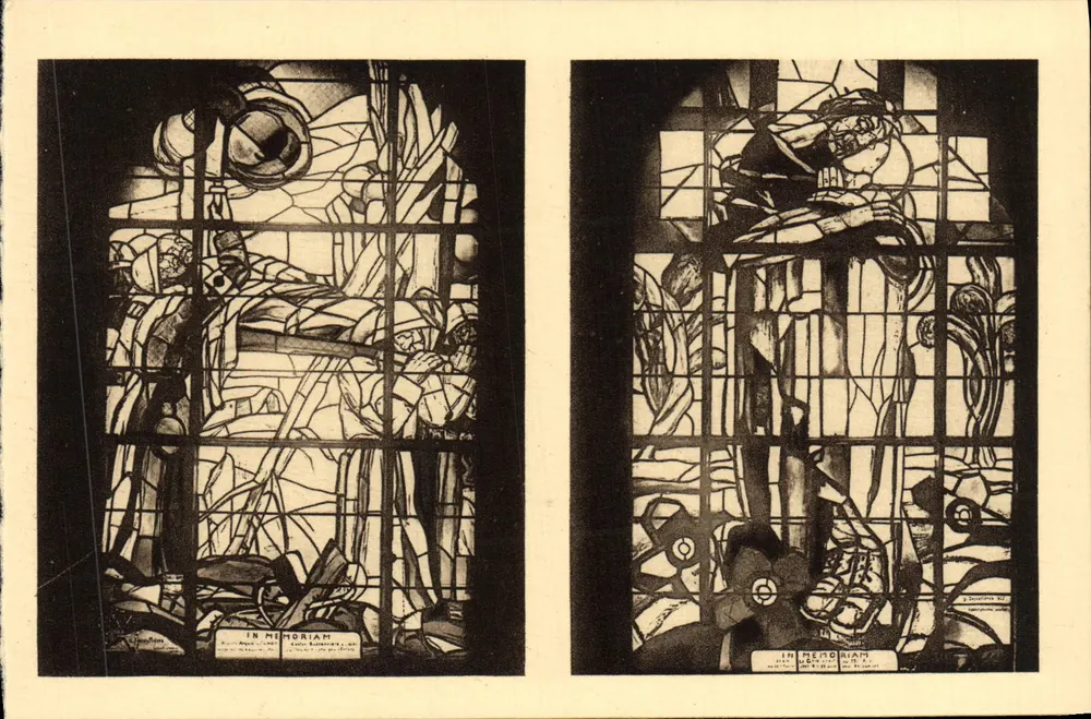 Ossuaire und Leuchtturm von Douaumont — Gedenkfenster — Heliogravur der Vereinigten Ingenieure von Nancy - Vorderseite