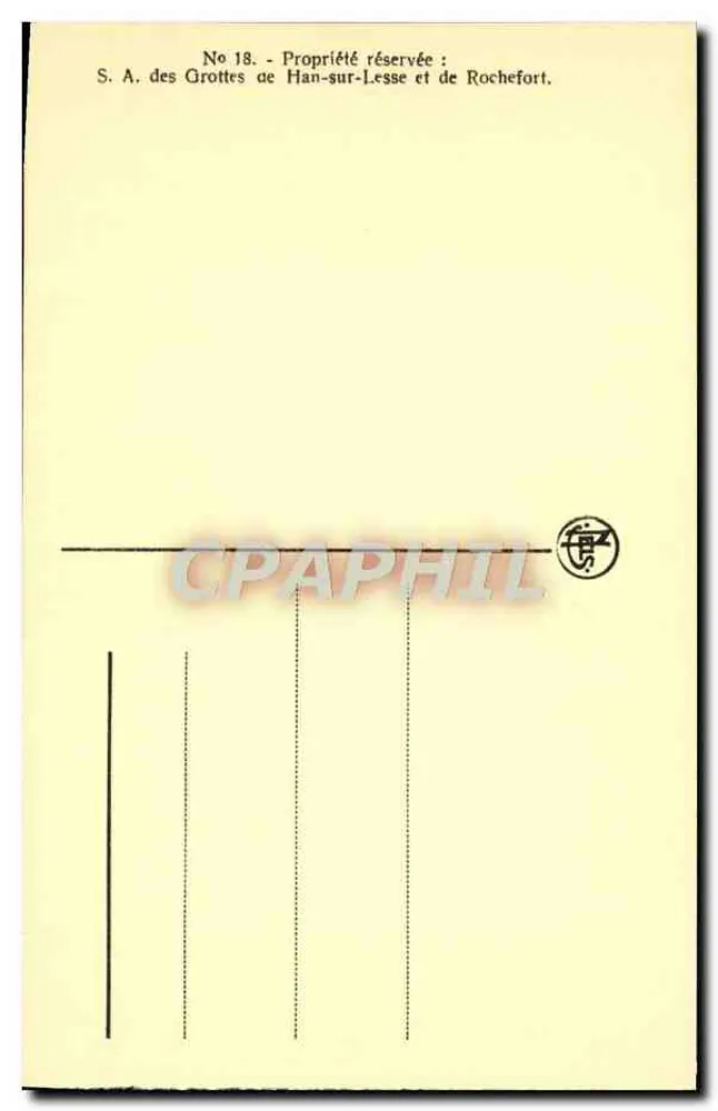 Han-Höhlen — Eingang zur Saal des Doms — Nr. 18, Verlag N. Lais - Rückseite