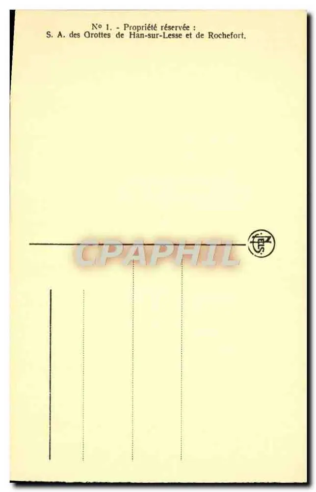 Höhlen von Han — Eingang zur Draperienhalle — Verlag H.S. (Hansel & Söhne ?) Nr. 1 - Rückseite