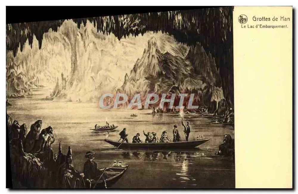 Grutas de Han — El Lago de Embarque — Editor: S.A. de las Grutas de Han-sur-Lesse y de Rochefort, n°6 - Anverso
