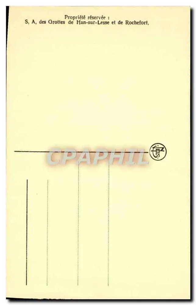 Grotte di Han — La Sala dei Mameloni — editore Jaus, numero di serie non visibile - Verso
