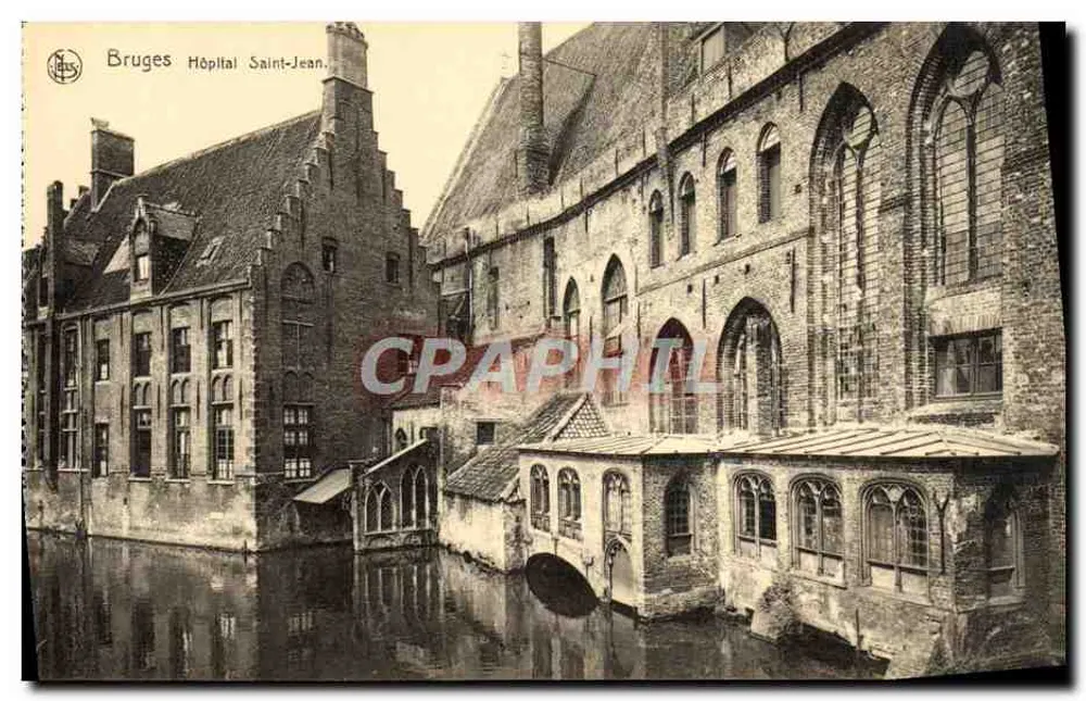 Brügge — Hôpital Saint-Jean — Ansicht des Kanals und gotischer Gebäude — Verlag NLS - Vorderseite