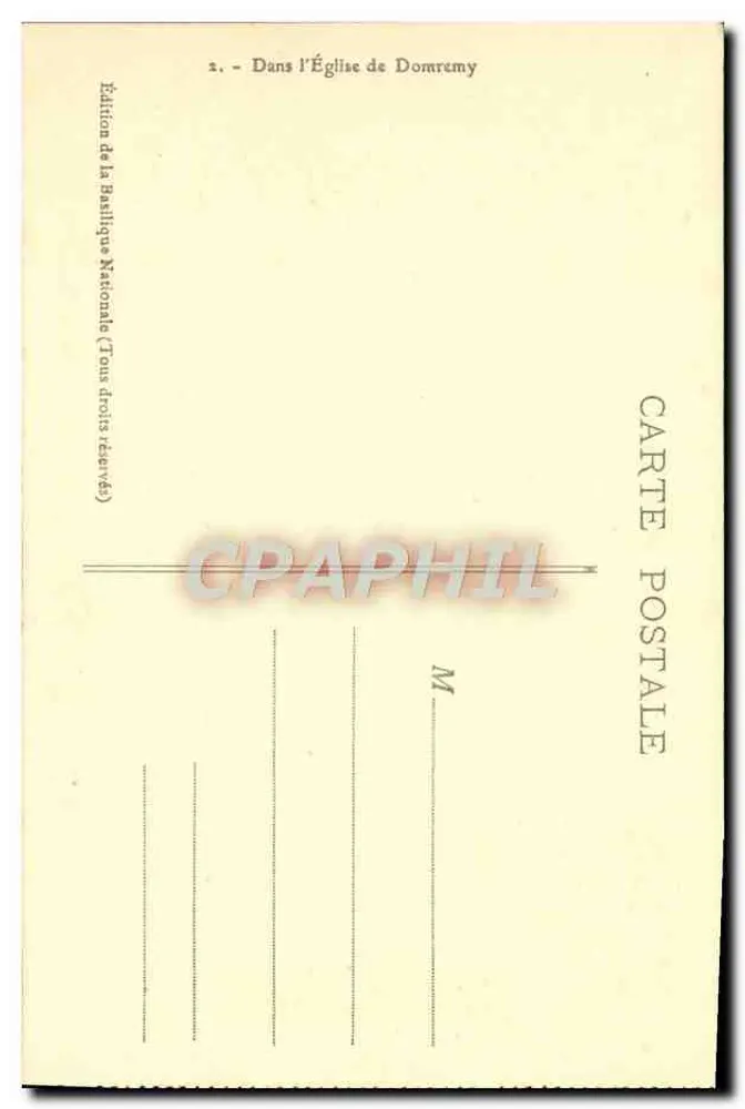 In der Kirche von Domrémy — Ausgabe der Nationalbasilika - Rückseite