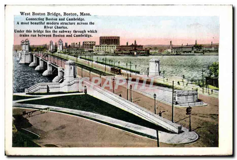 West Boston Bridge, Boston, Mass. — Verbindet Boston und Cambridge — Verlag nicht sichtbar - Vorderseite