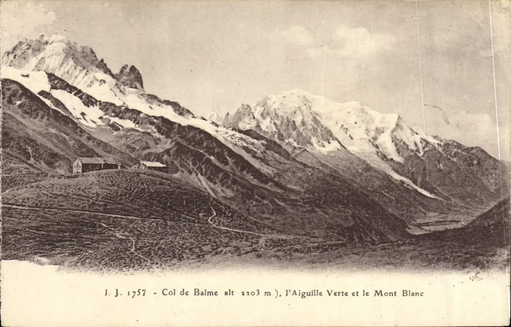 Col de Balme Höhe 2203 m — die Aiguille Verte und der Mont Blanc — J.J. 1757 - Vorderseite