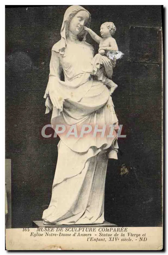 Statue der Jungfrau und des Kindes — 14. Jahrhundert — Museum für Vergleichende Skulptur, Antwerpen - Vorderseite